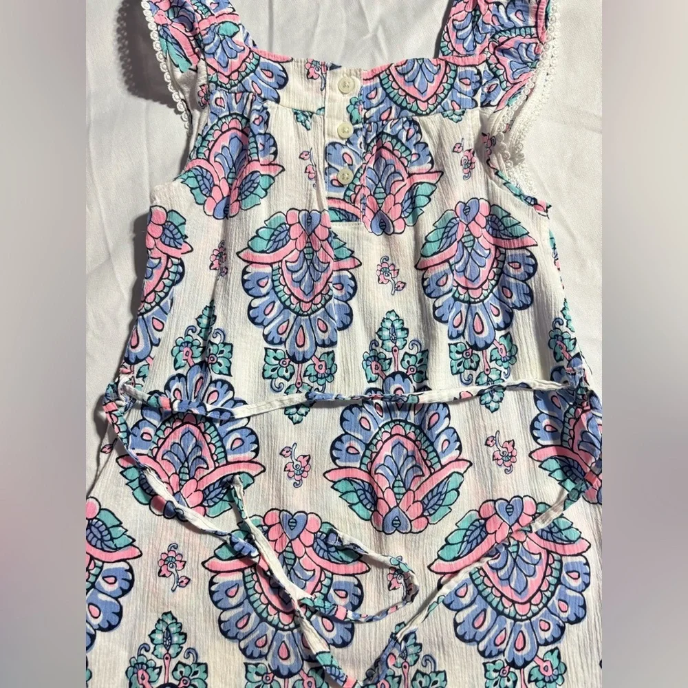 Carters Kids Girls Size 6 Paisley Tunic Tie Waist Tee Short Sleeve Shirt Top
